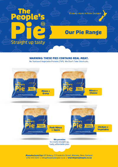 The People's Pie Product Range flyer